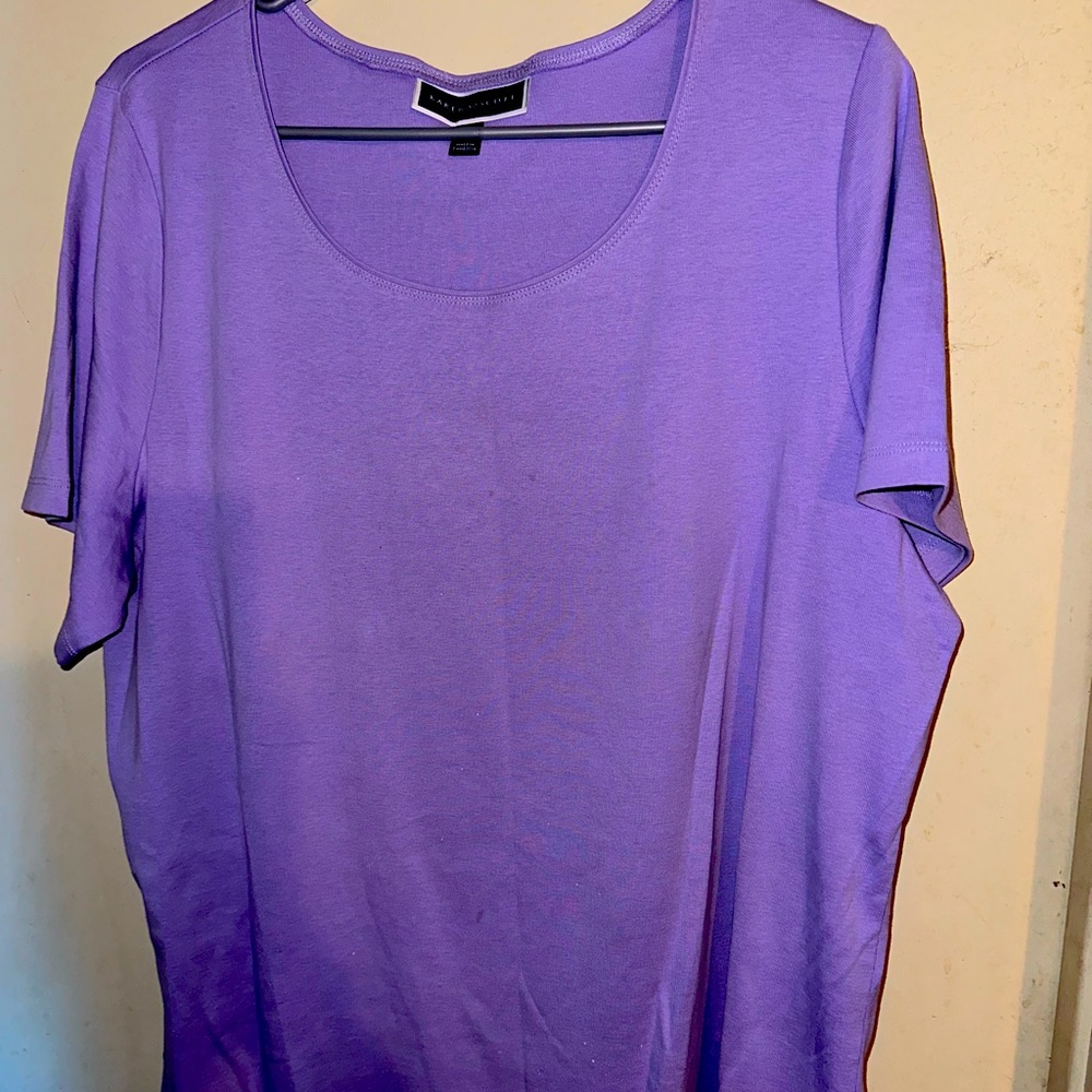 KAREN SCOTT XL LAVENDER TOP EUC!!